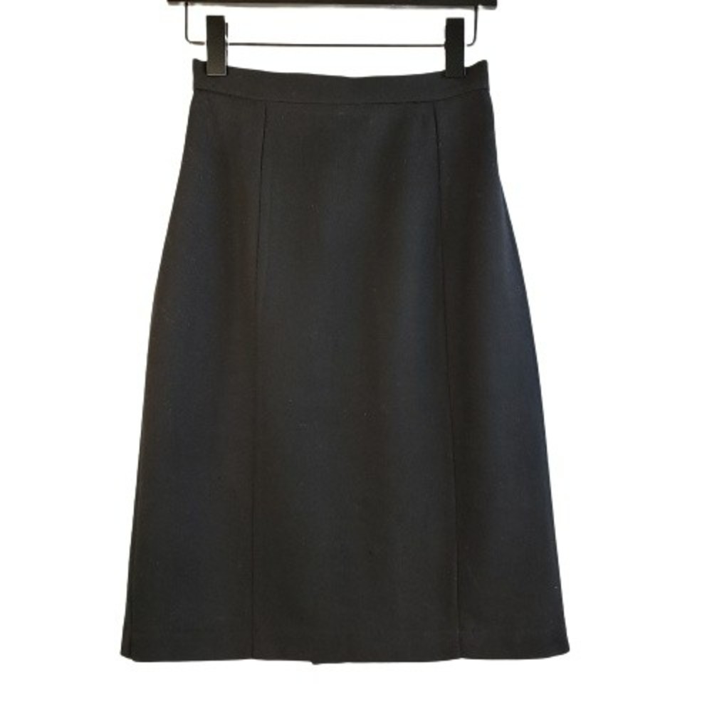 JUDY'S 100% Pure Wool Straight Pencil Lined Skirt Size Small Black Knee Length